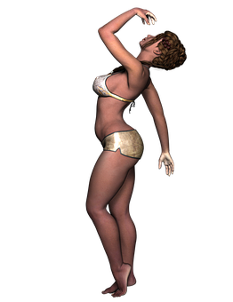 Elegant Dance Pose Woman PNG