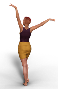 Elegant Dance Pose Woman PNG