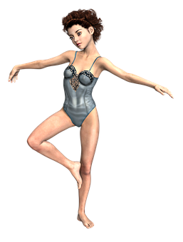 Elegant Dance Pose3 D Model PNG