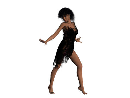 Elegant Dance Pose3 D Model PNG