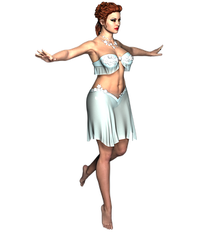 Elegant Dancer3 D Model PNG