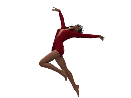 Elegant Dancerin Red Leotard PNG