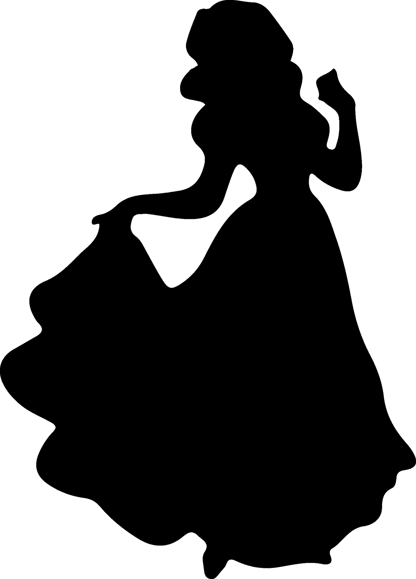 Elegant Dancing Woman Silhouette PNG