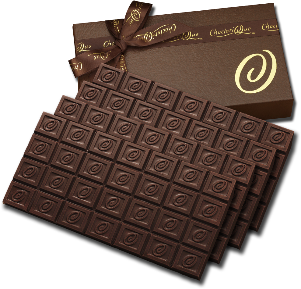 Elegant Dark Chocolate Bar PNG