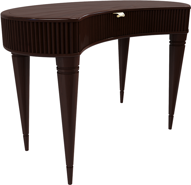 Elegant Dark Wood Dressing Table PNG