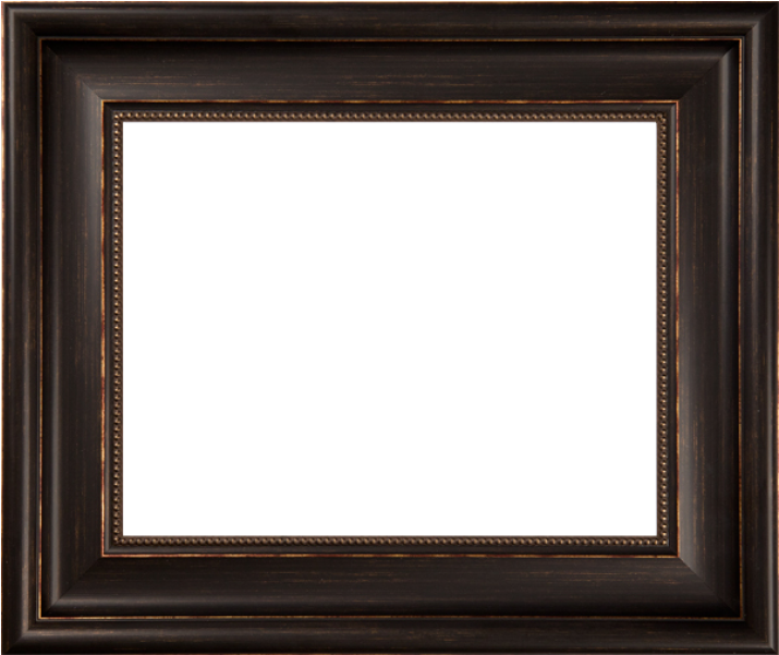 Elegant Dark Wood Frame PNG