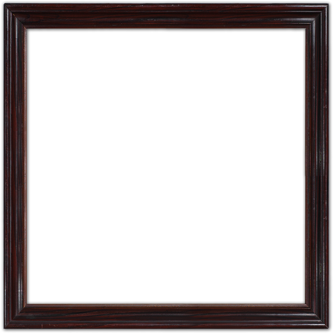 Elegant Dark Wooden Square Frame PNG