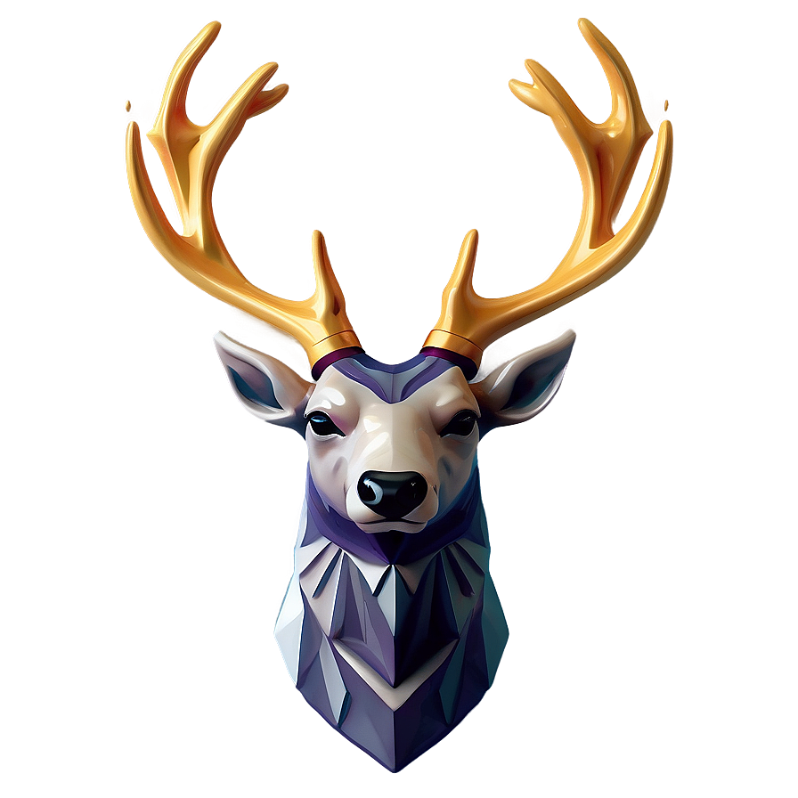 Elegant Deer Head Decoration Png 06212024 PNG