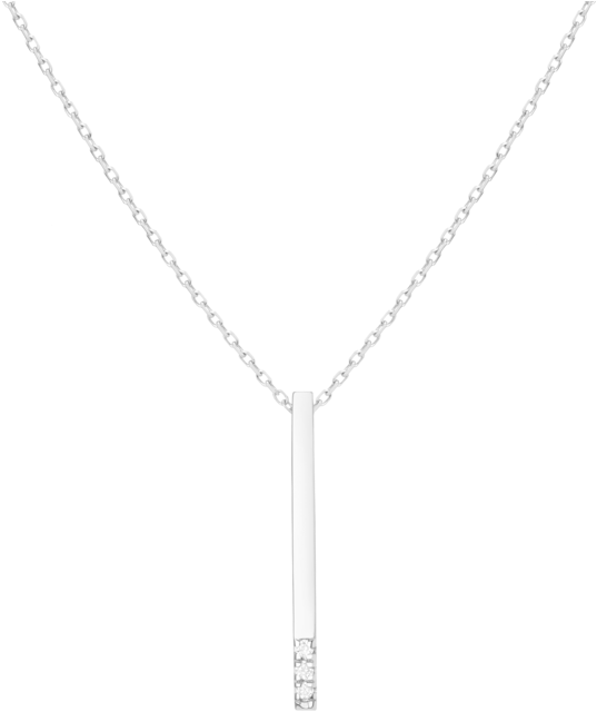 Elegant Diamond Bar Pendant Necklace PNG