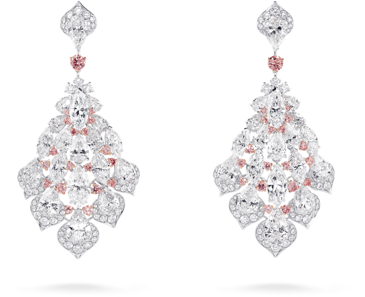 Elegant Diamond Chandelier Earrings PNG