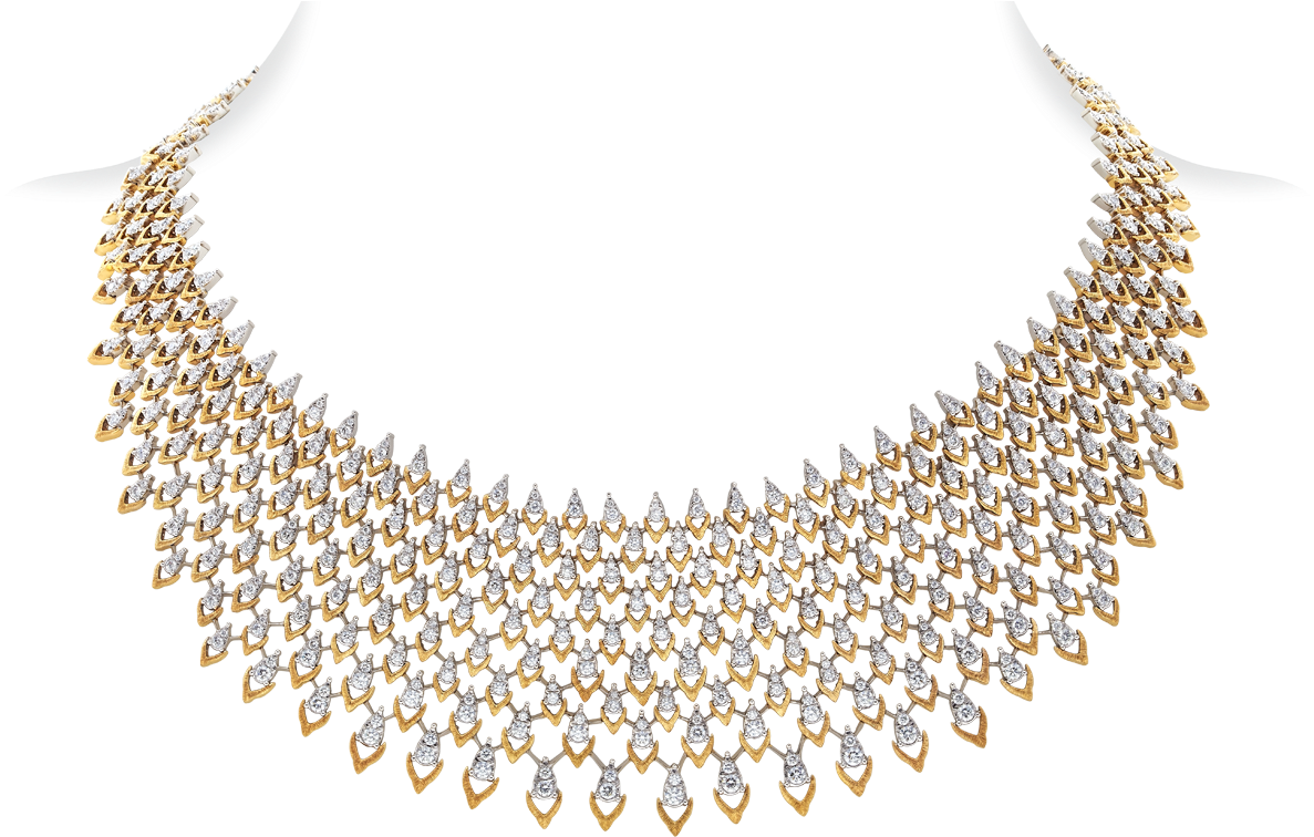 Elegant Diamond Choker Necklace PNG
