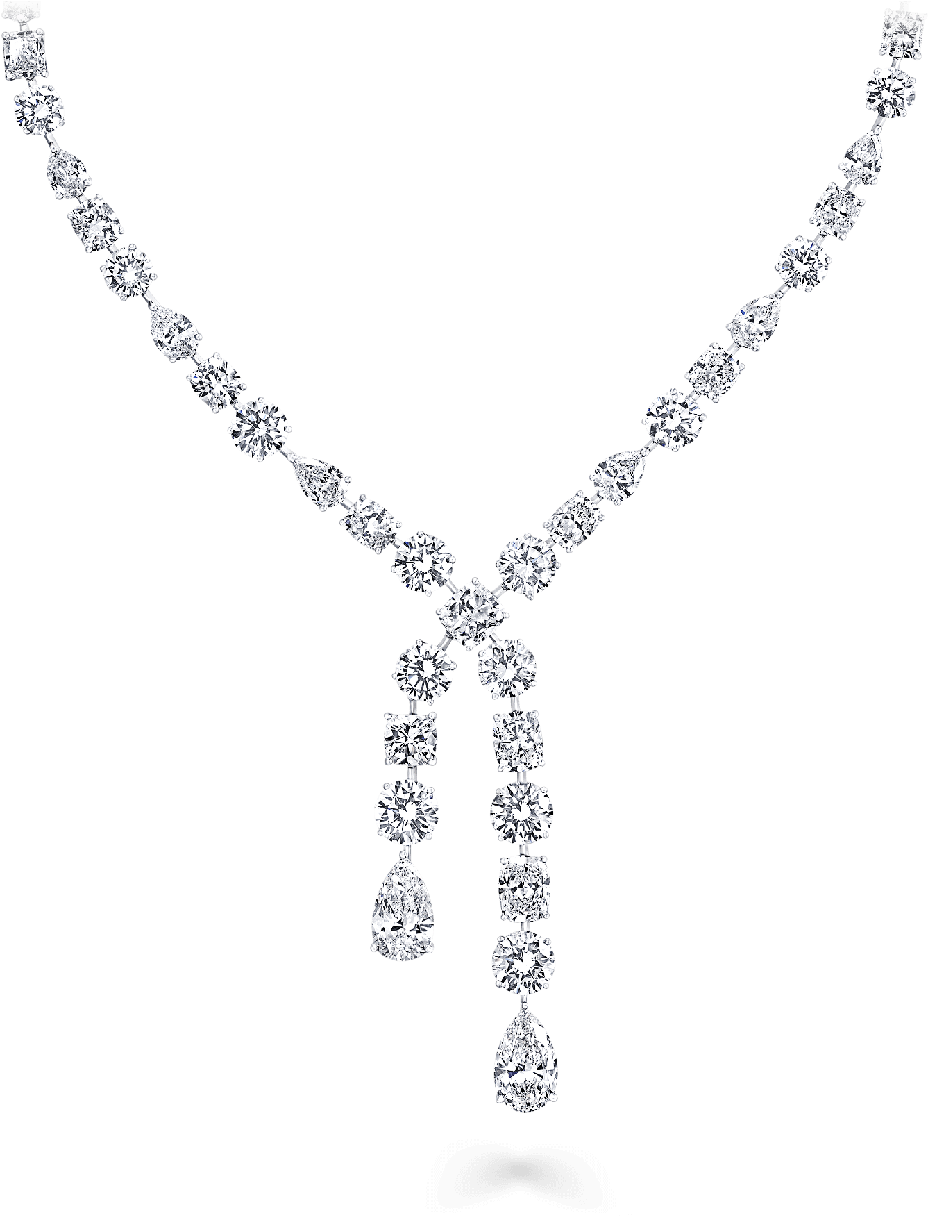 Elegant Diamond Drop Necklace PNG