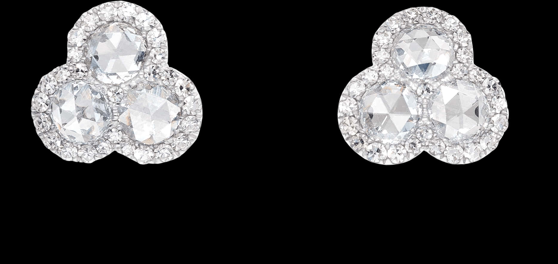 Elegant Diamond Earrings Isolated PNG