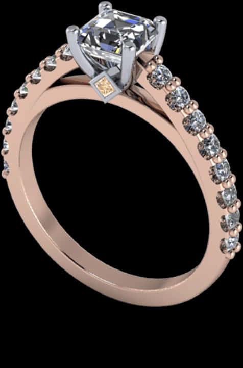 Elegant Diamond Engagement Ring PNG