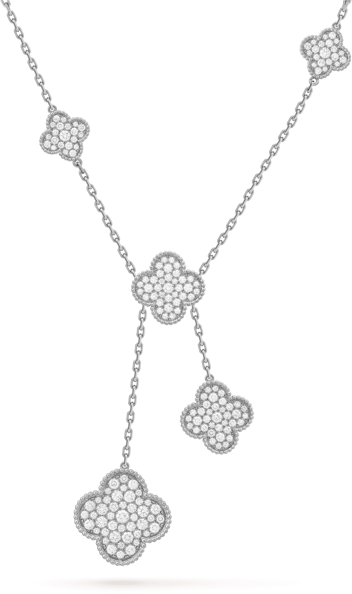 Elegant Diamond Flower Pendant Necklace PNG