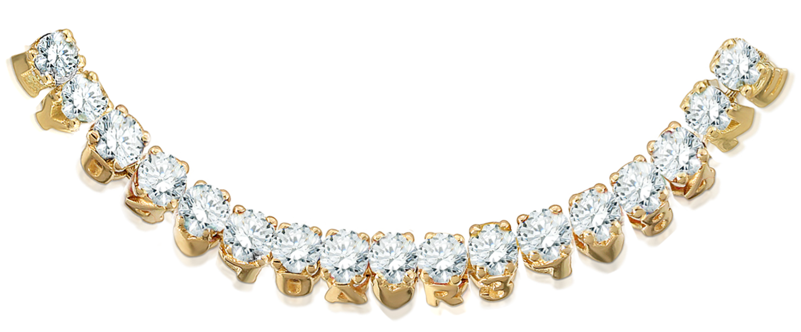 Elegant Diamond Gold Necklace PNG