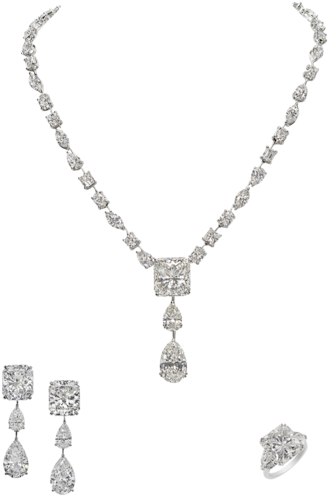 Elegant Diamond Jewelry Set PNG
