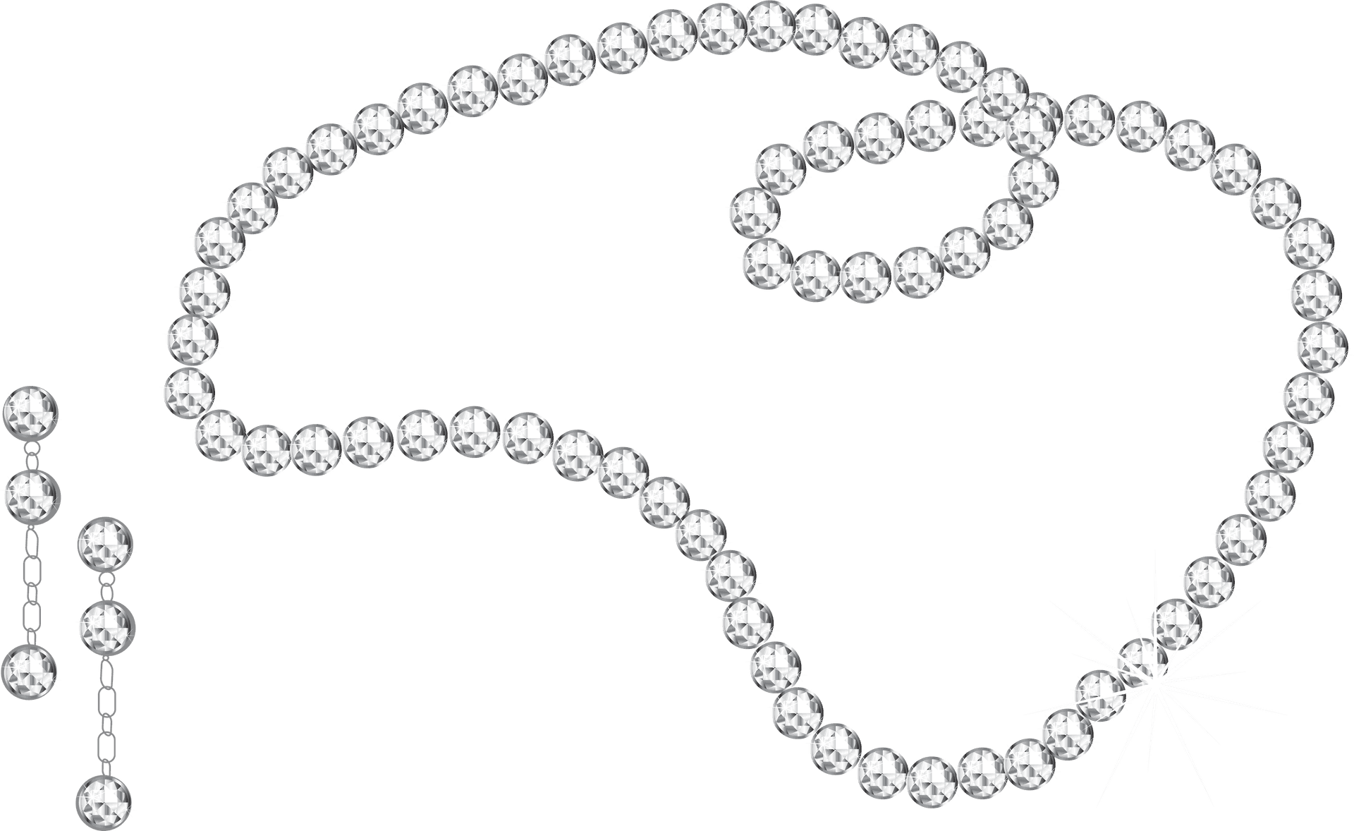 Elegant Diamond Necklace Chain PNG