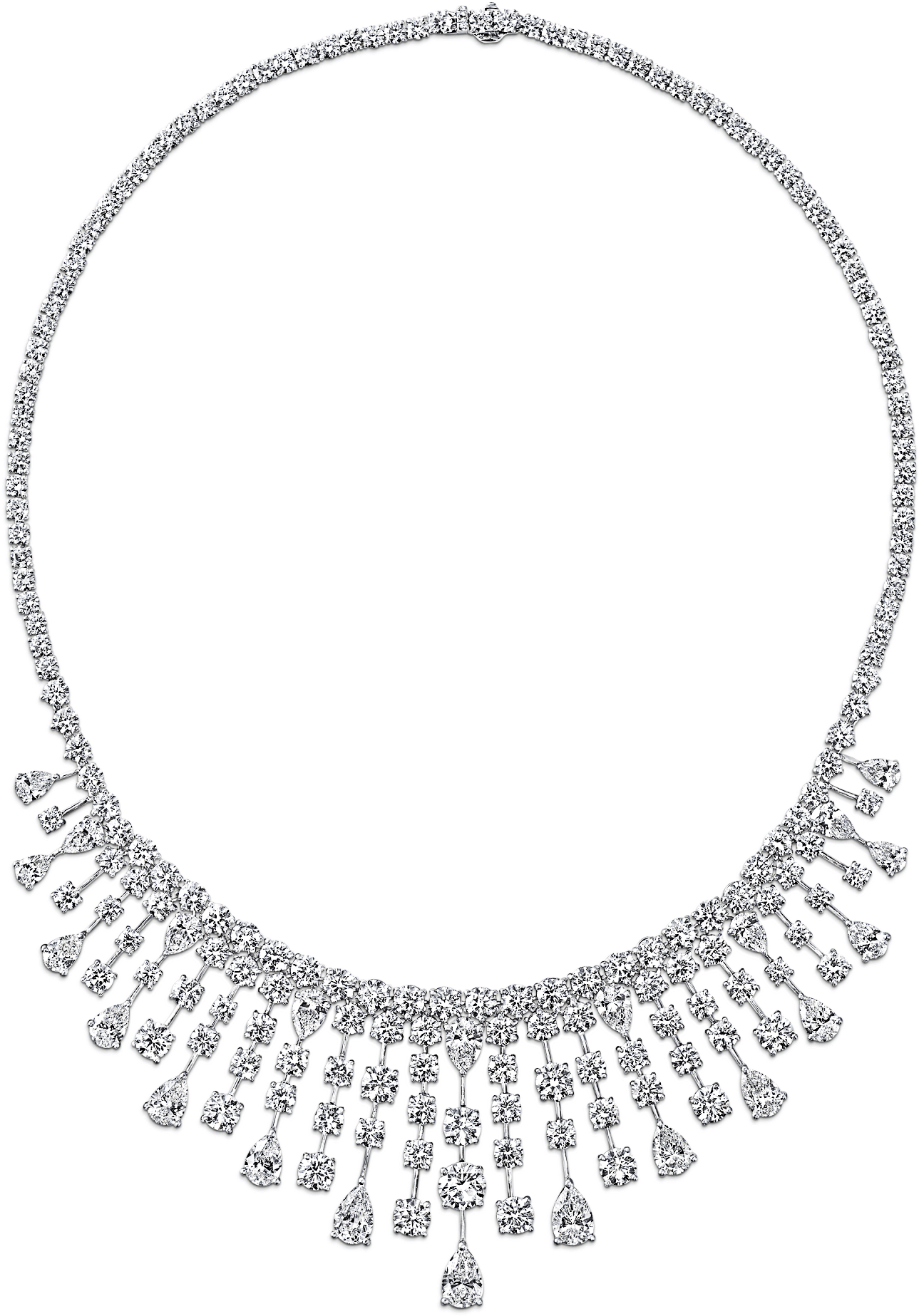 Elegant Diamond Necklace Design PNG