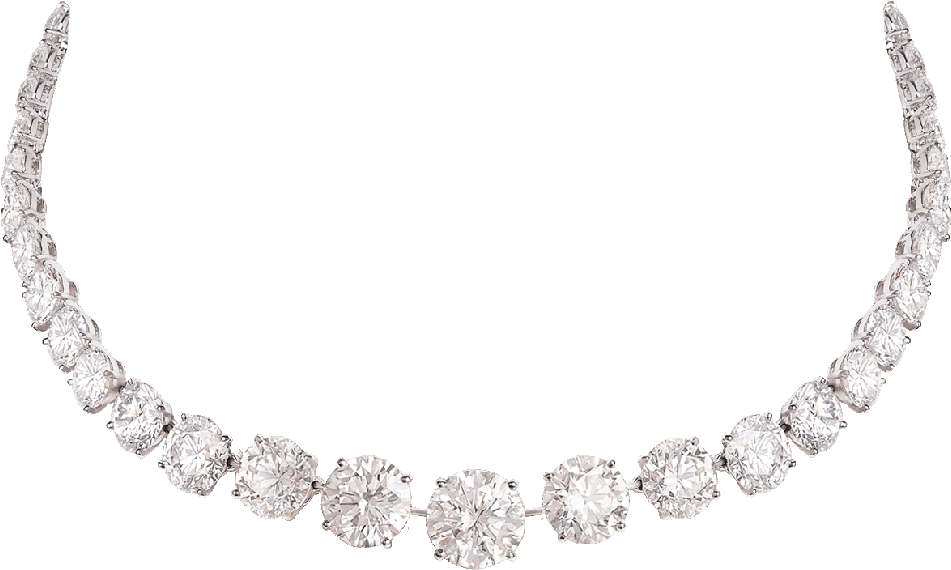 Elegant Diamond Necklace PNG