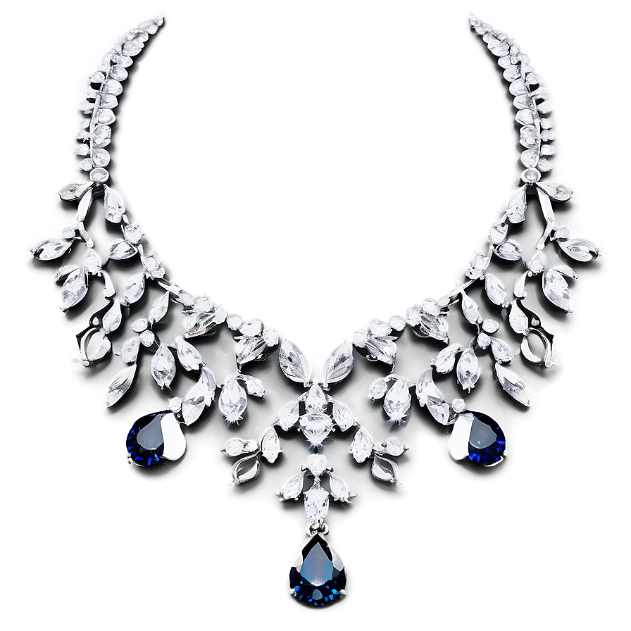 Elegant Diamond Necklace Png Usy34 PNG