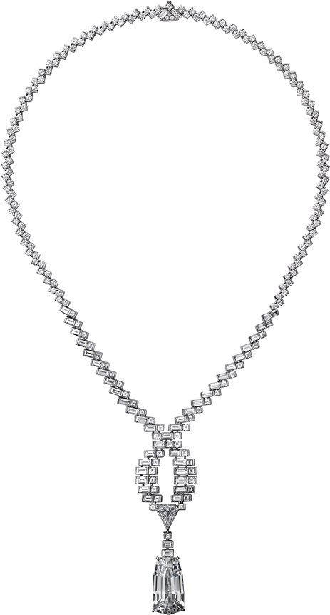 Elegant Diamond Necklacewith Pendant PNG