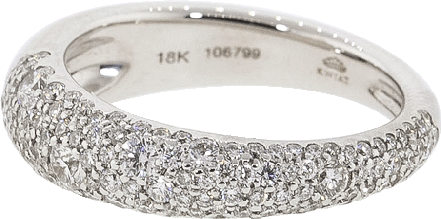 Elegant Diamond Pave Ring18 K Gold PNG