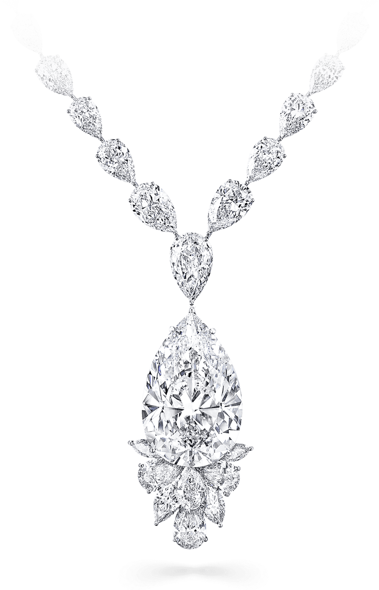 Elegant Diamond Pendant Necklace PNG