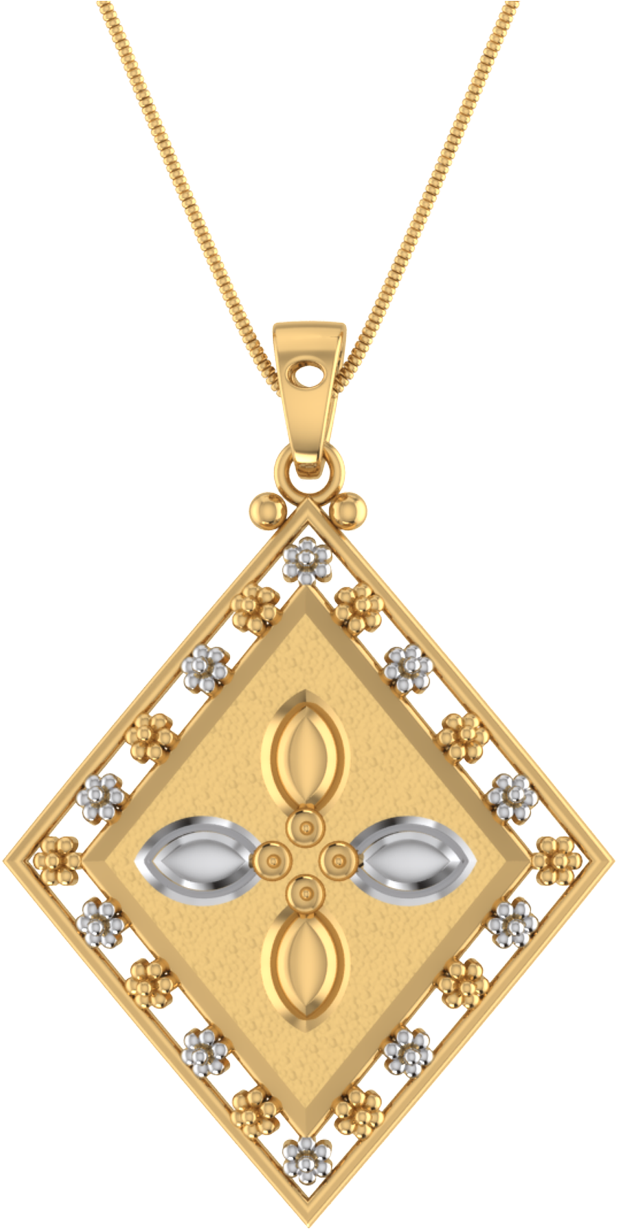 Elegant Diamond Shaped Pendant Design PNG