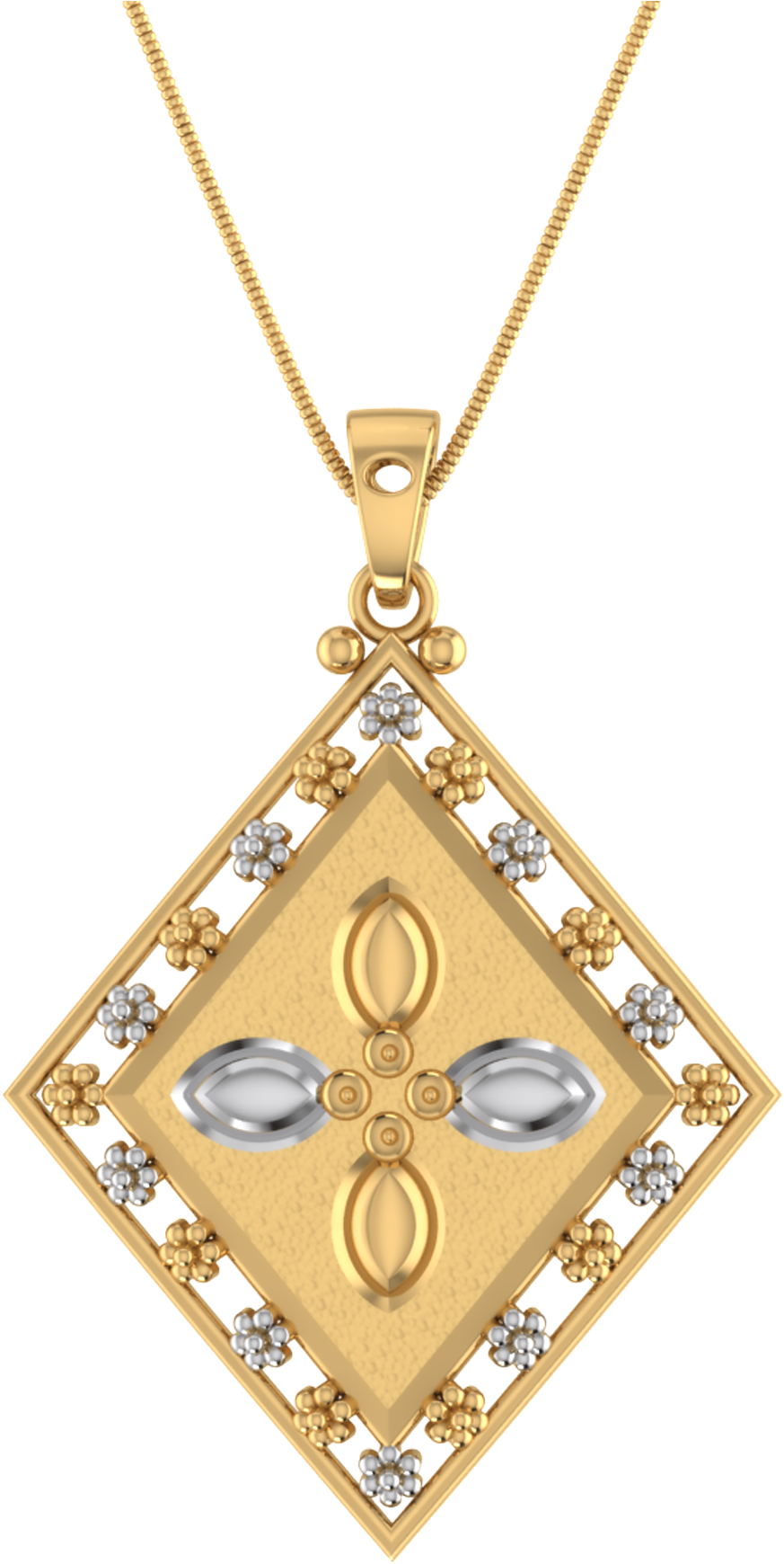 Elegant Diamond Shaped Pendant PNG