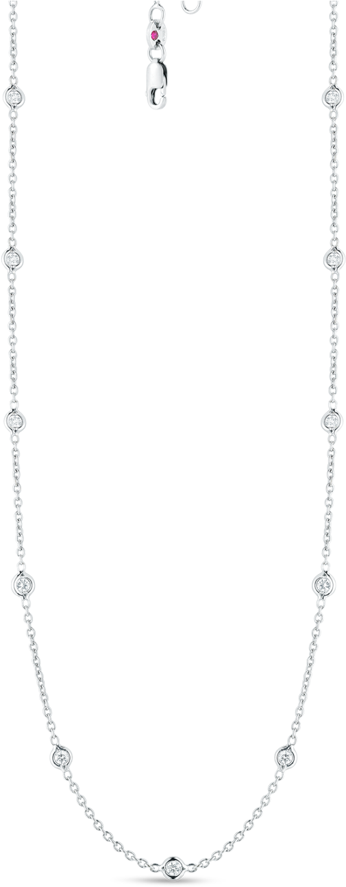 Elegant Diamond Station Necklace PNG