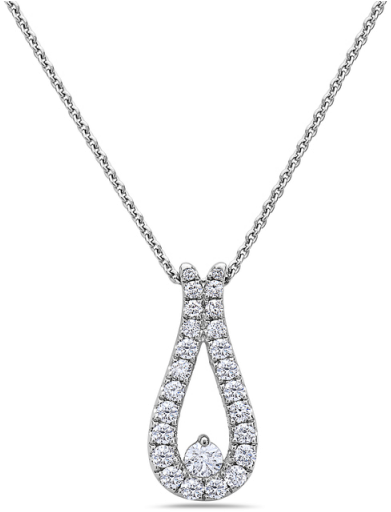Elegant Diamond Teardrop Pendant PNG