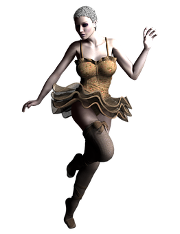 Elegant Digital Dancer Pose PNG