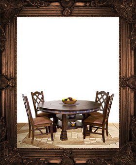 Elegant Dining Table Frame PNG