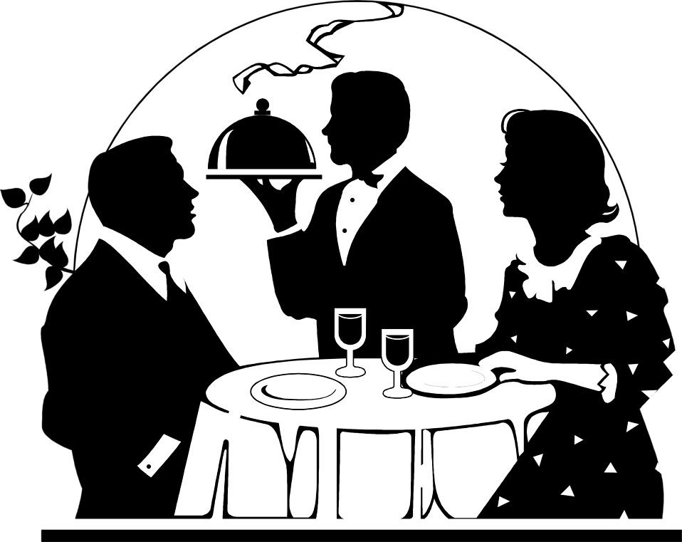 Elegant Dinner Service Silhouette PNG