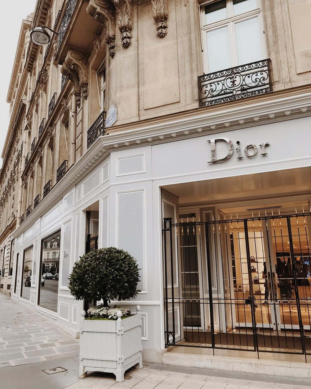Elegant Dior Boutique Exterior Wallpaper