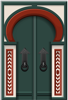 Elegant Double Door Design PNG