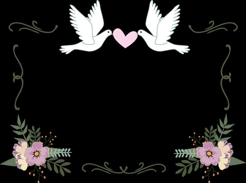 Elegant Dove Wedding Invitation Design PNG