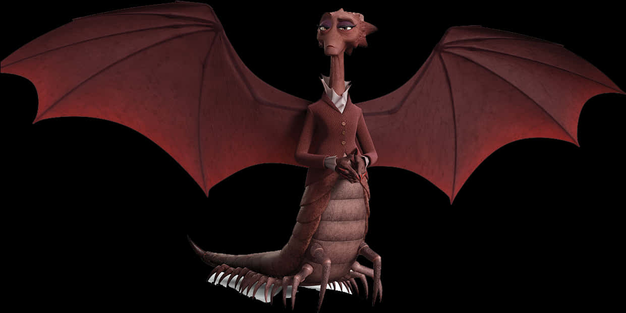 Elegant Dragon Cartoon Character PNG