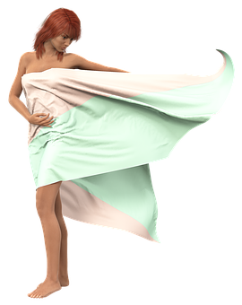 Elegant Draped Fabric Female Figure PNG