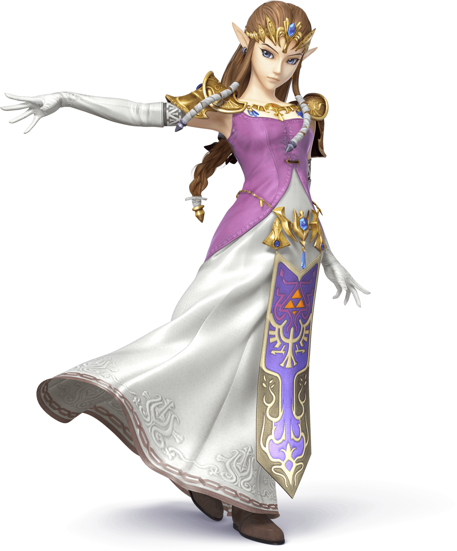 Elegant Elven Princess Character Pose PNG