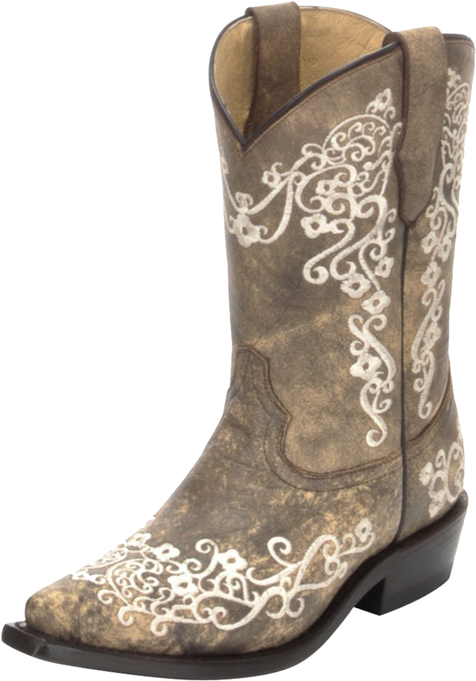 Elegant Embroidered Cowboy Boot.png PNG