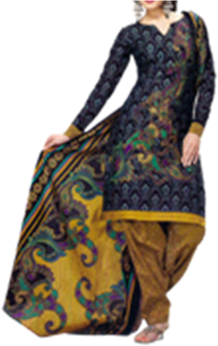 Elegant Embroidered Salwar Suit PNG