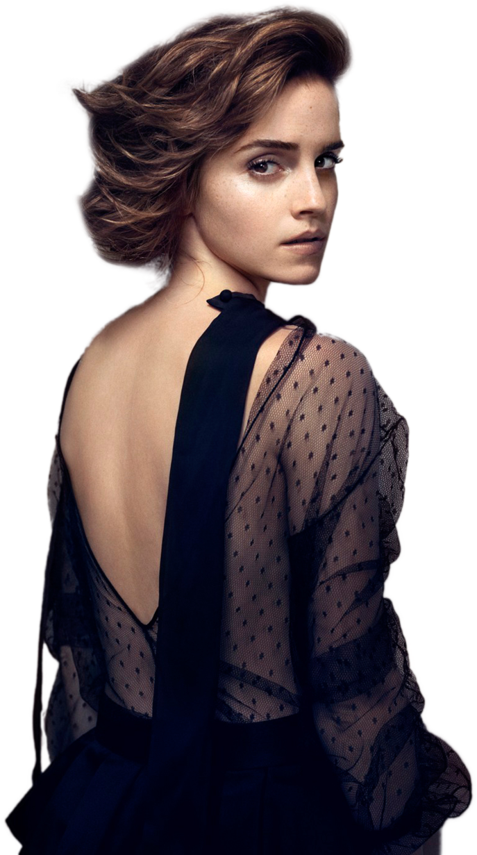 Elegant Emma Over Shoulder Glance PNG