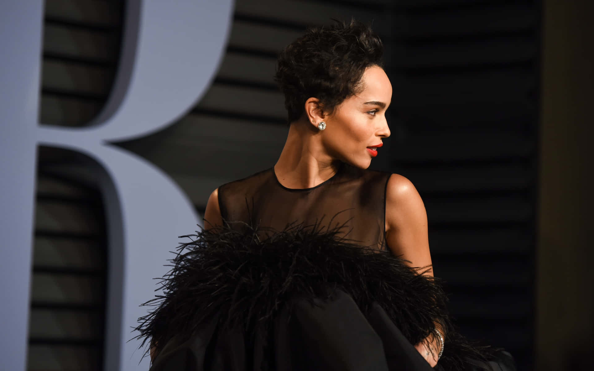 Elegantti Ilta-asu Zoe Kravitz Taustakuva