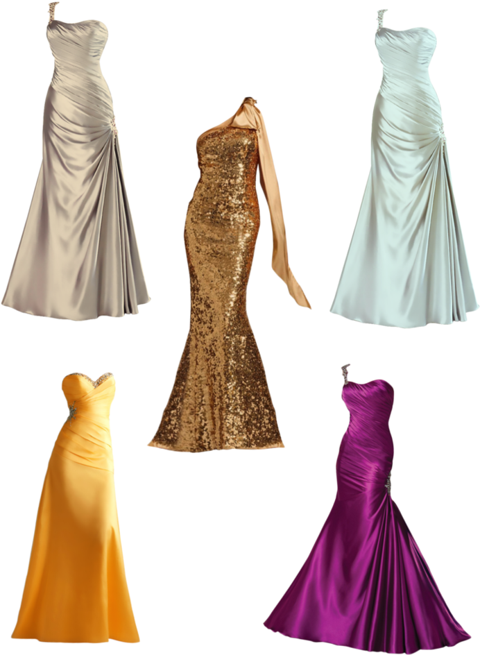 Elegant Evening Gowns Collection PNG