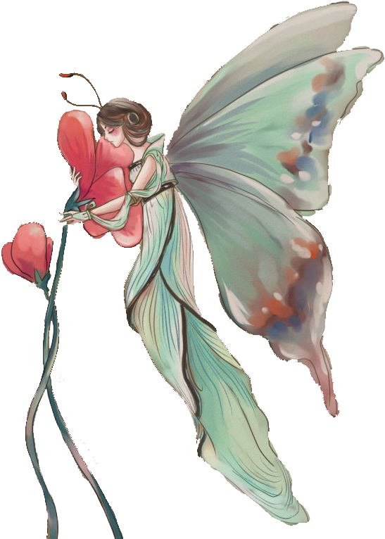 Elegant Fairy With Butterfly Wings PNG