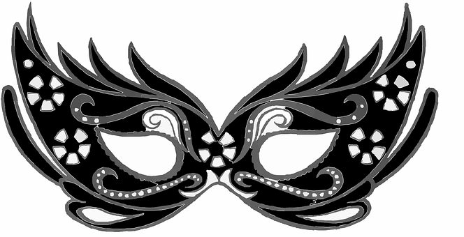 Elegant Feathered Masquerade Mask PNG