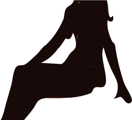 Elegant Female Silhouette Reclining PNG