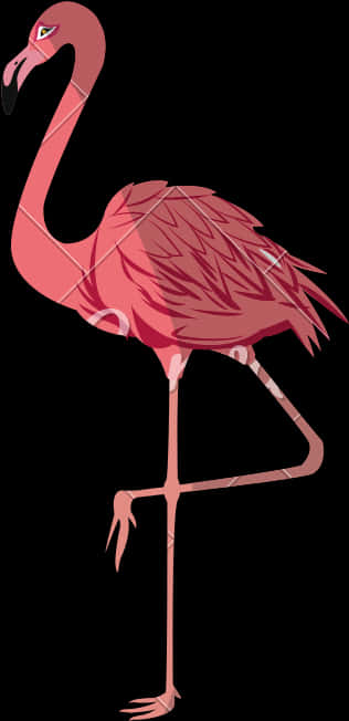 Elegant Flamingo Vector Illustration PNG